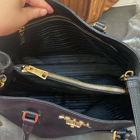 Prada Vitello Phenix Leather Handbag in Black - Picture 7 of 14